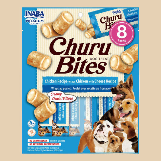 Inaba Churu Bites 8pk (dogs) - Chicken with Cheese