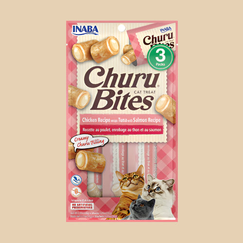 Inaba Churu Bites 3pk (cats) - Chicken, Tuna with Salmon