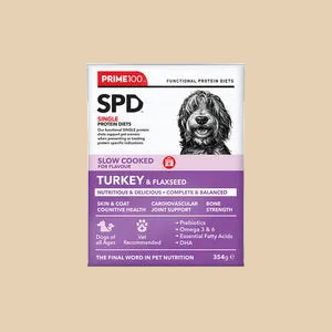 Prime Slow Cooked Turkey & Flax 354g